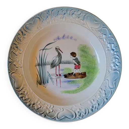 Piatto fondo in maiolica Saint Amand