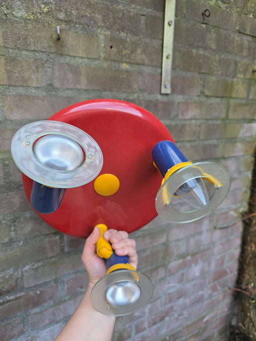 Memphis style vintage three spot ceiling lamp