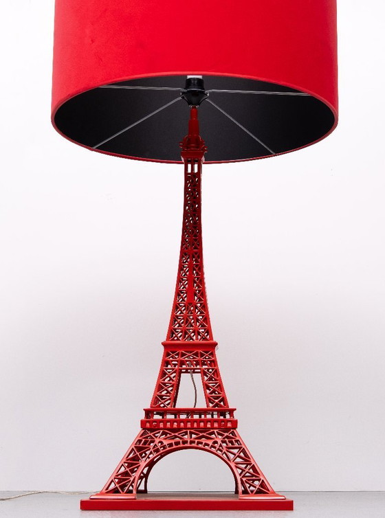 Image 1 of Magnifique lampe Tour Eiffel rouge extra large fabriquée par EICHHOLTZ