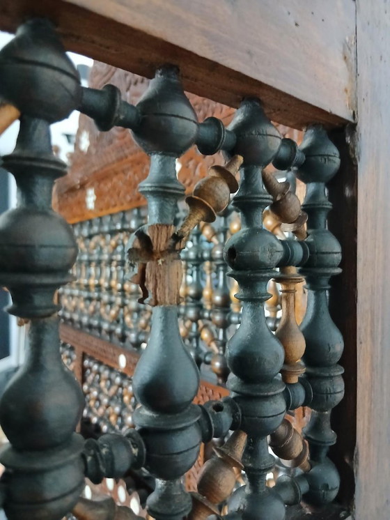 Image 1 of Paravento siriano dei primi del XX secolo intarsiato con madreperla