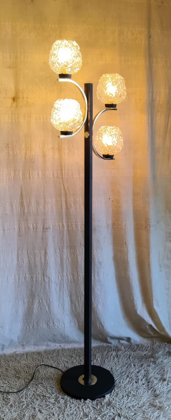 Lampadaire 4 Feux Style Moderniste - Années 50/60 – Metal (photo 3 of 9)