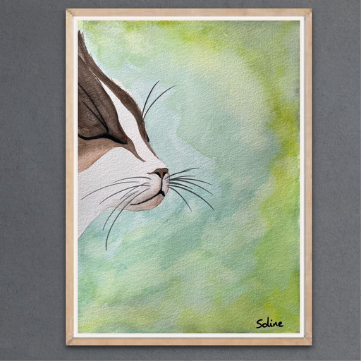 Gato en acuarela, 21x15 cm