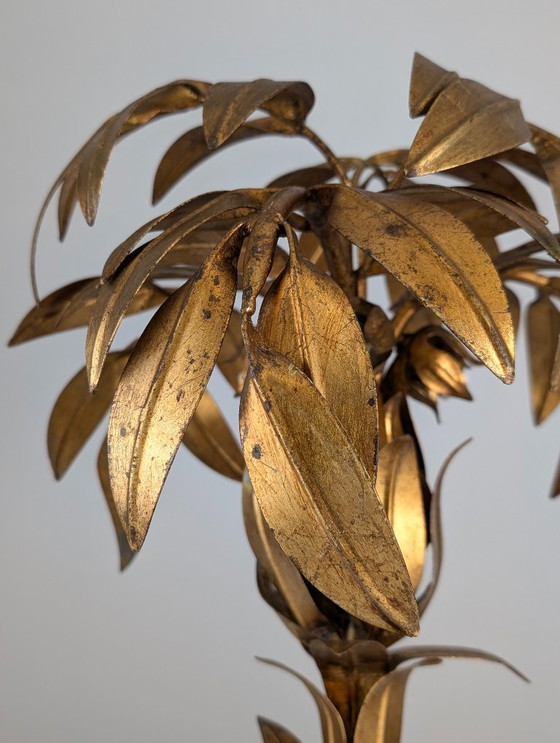 Image 1 of Lampe de table palmier en métal doré de Hans Kögl, design sculptural, années 1970