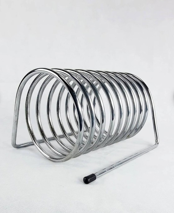 Image 1 of Vintage newspaper holder spiral chrome