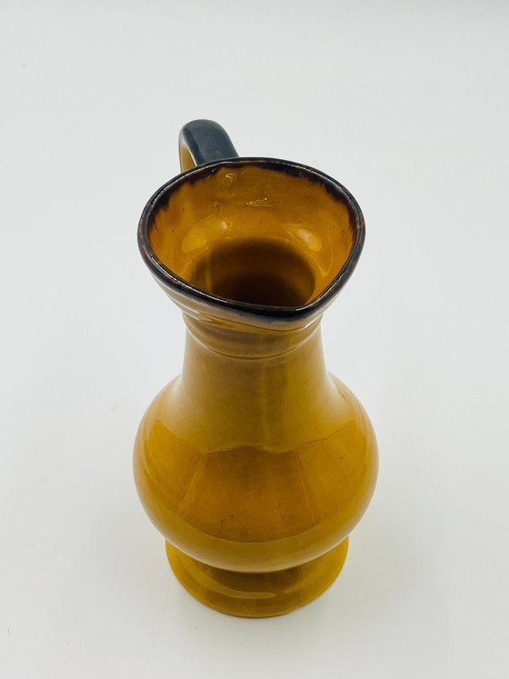 Image 1 of Pair of Vintage Coulobres Ochre Ceramic Vases