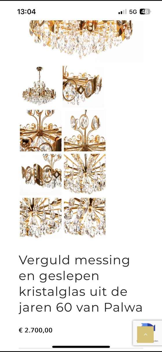 Image 1 of XXL vintage Palwa Leuchten design lamp