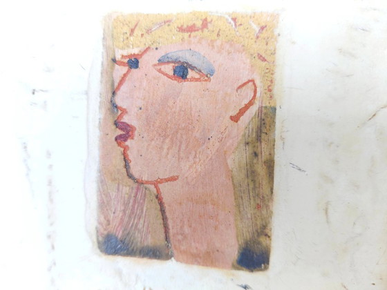 Uniek Wandportret – Belgische Studiokeramiek – Jaren '90/00 – Schilderijen & Tekeningen, Ceramic (photo 4 of 9)