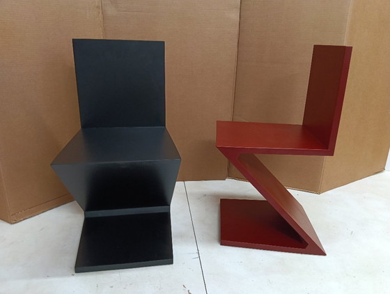 Image 1 of Sedia ALIVAR MVSEVM 514 ZIG ZAG (NUOVA, MAI USATA) Rosso Bordeaux o Nero