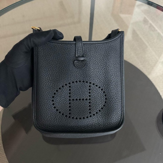 Image 1 of HERMES EVELYN MINI - CLÉMENCE Y STAMP NOIR OR