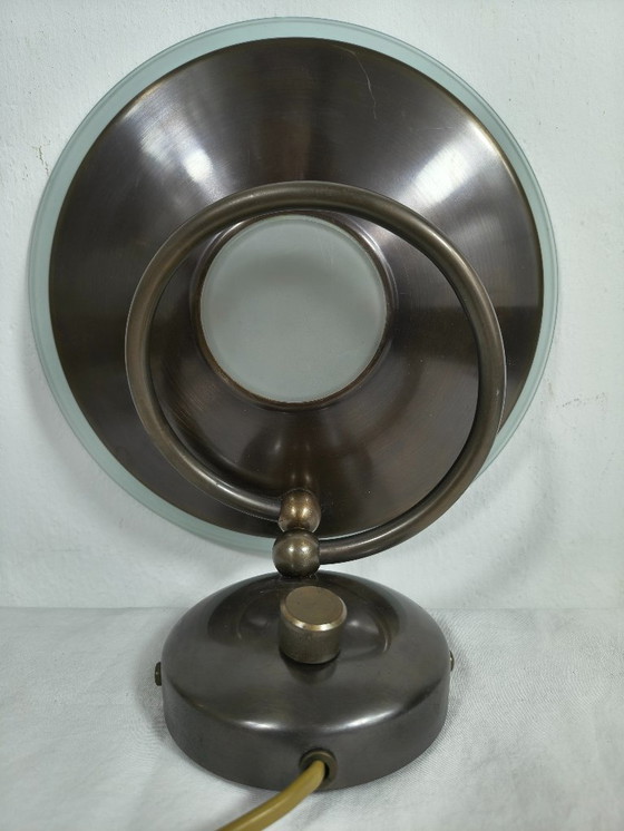 Image 1 of Vintage Herda Holland wandlamp – jaren 70 –brons met matglas