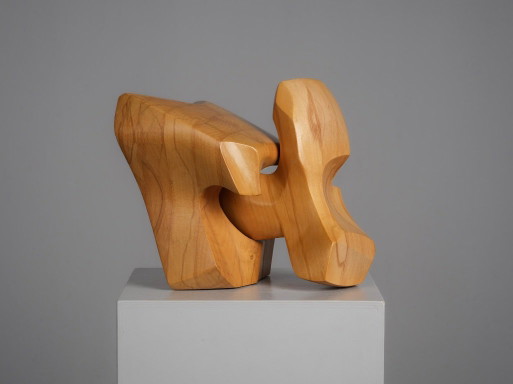 Escultura abstracta de madera entrelazada, Joop van Bergen, Países Bajos, años 80