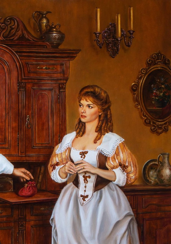 Original Oil Painting Cardinal's Money - Based on A. Dumas's "The Three Musketeers" – Paintings & Drawings (photo 5 of 7)