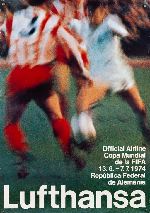 Lufthansa Copa Mundial de la Fifa 1974 – Originele vintage Lufthansa-poster – Vintage – 84,1x59,4 cm A1
