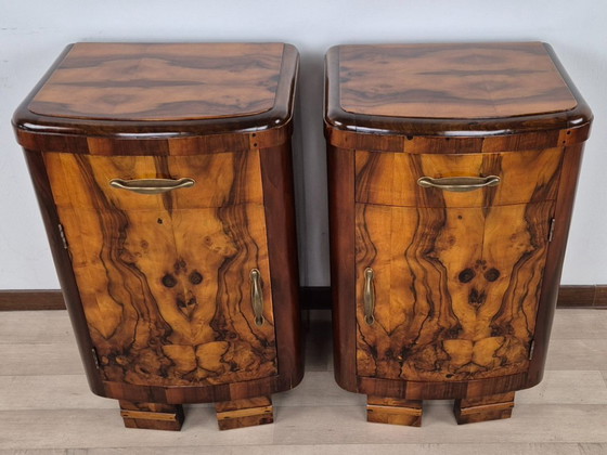 Image 1 of Mesitas de noche Art Déco Emiliani de 1928