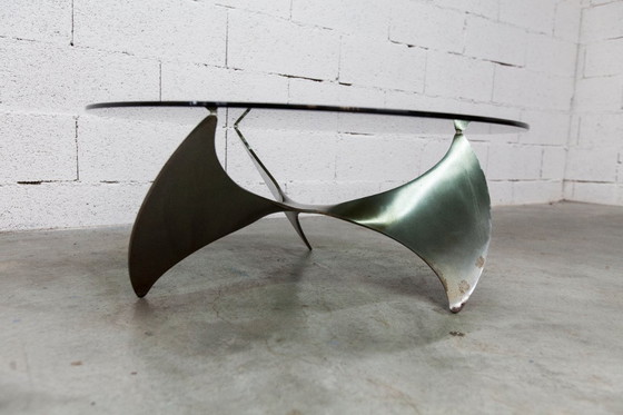 Image 1 of Table basse Propeller K9 design Knut Hesterberg 1960 verre fumé 80cm