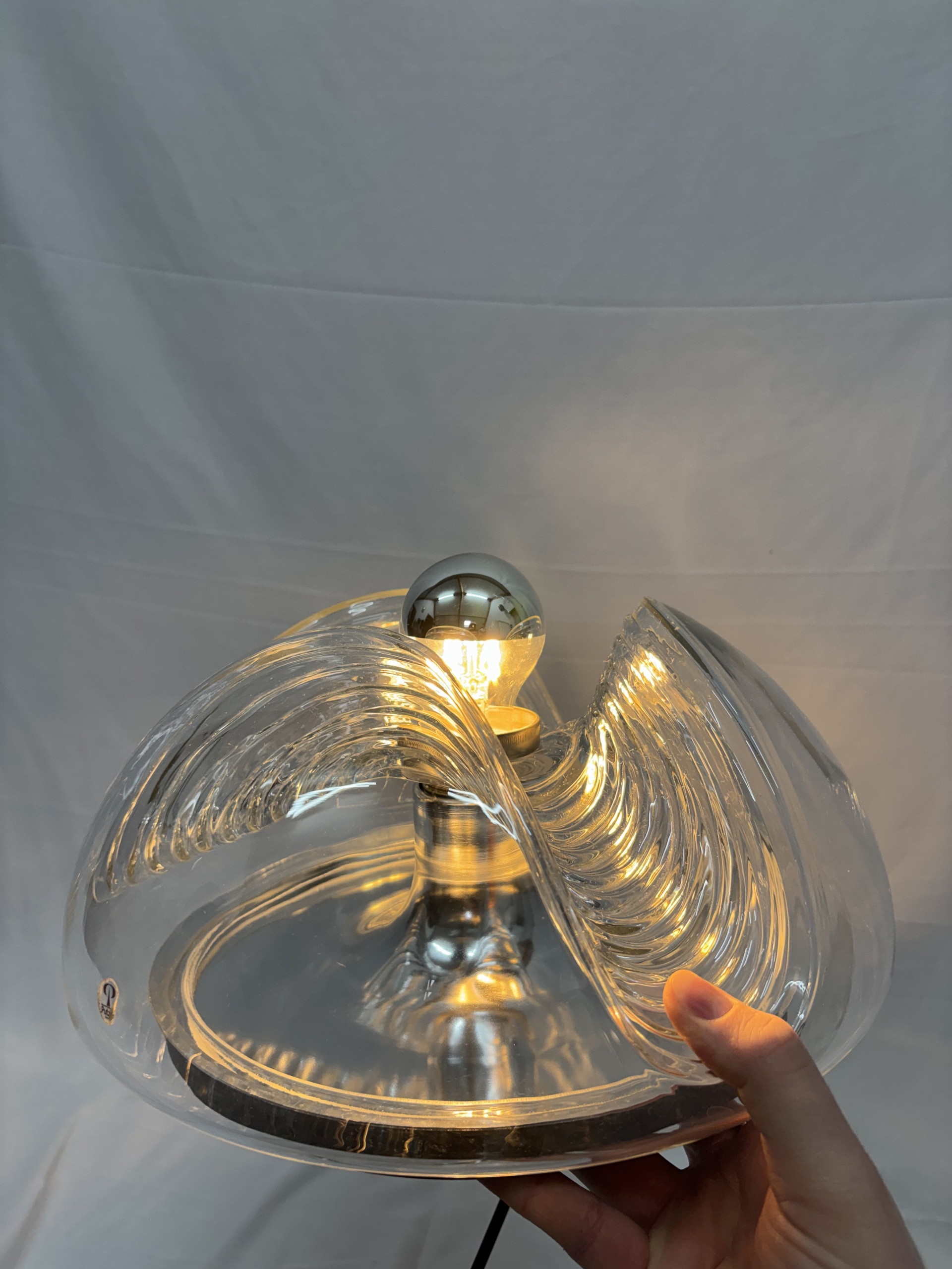 Vintage Peill & Putzler Futura Wave Decken- oder Wandleuchte aus