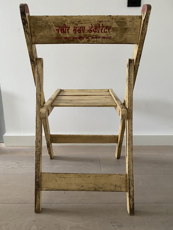 Image 1 of Chaise pliante indienne vintage en bois