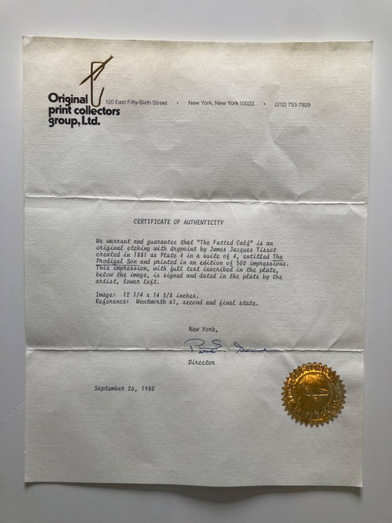 Image 1 of Tissot 1881 4 Etchings ‘The Prodigal Son’