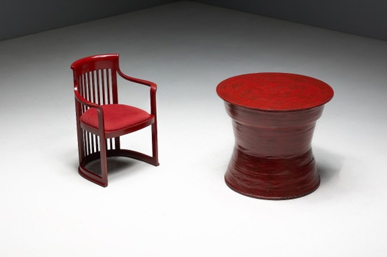 Image 1 of Japanese Dining Set in the Style of Frank Lloyd Wright, Belgium, 1940s