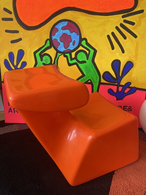 Chaise enfant Colani Zocker, orange, design années 70