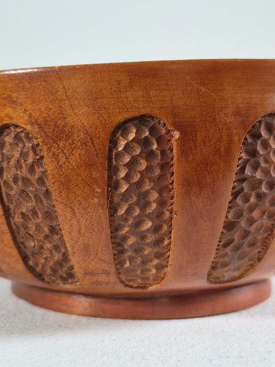 Cuenco antiguo tallado a mano firmado 1930 Scandi – Madera (photo 14 of 14)