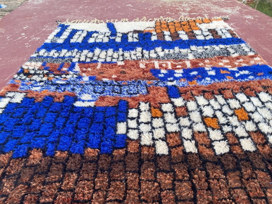 Image 1 of Kleurrijk Marokkaans Beni Ourain-tapijt 300 x 200 cm – Handgeweven wollen Berber-tapijt