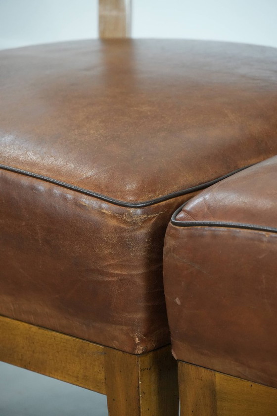 Image 1 of 2 x Vintage design cocktail chair/armchair made of sheepskin