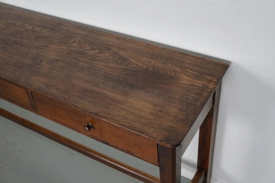 Image 1 of Tavolino rustico antico da fattoria francese in legno di olmo, inizio XX secolo