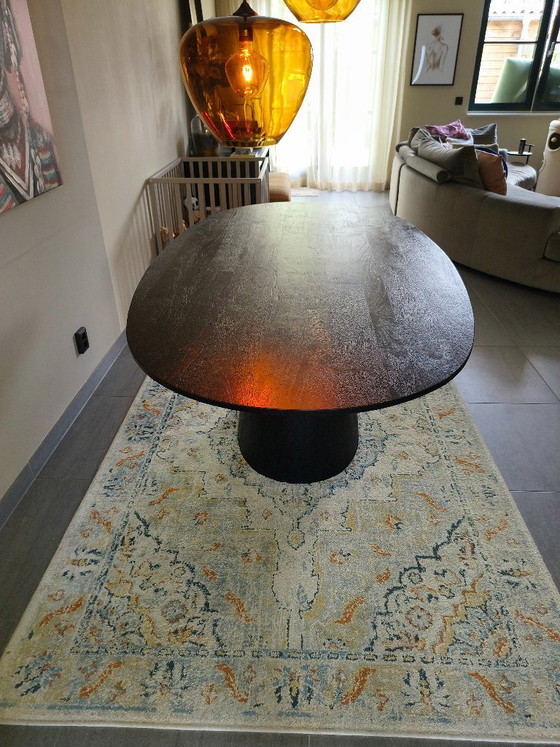 Image 1 of Oval Dining Table Aron Mango Wood Black – 200cm