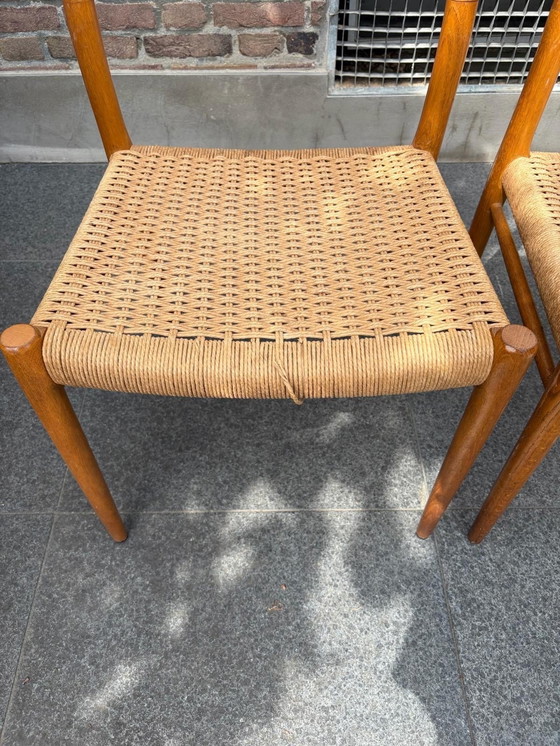 Image 1 of Juego de comedor danés de época - Atribuido a Niels Otto Møller - Seis sillas y una mesa