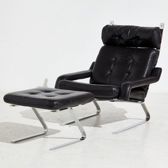 Image 1 of Fauteuil vintage avec ottoman par Reinhold Adolf pour Cor