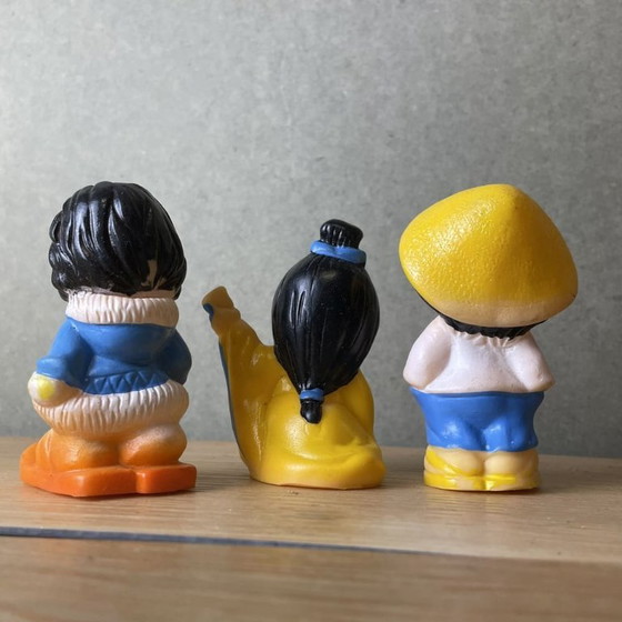 Set of 3 Japanese figurines netsuke made in the USSR 1970s, Decorative Objects, Rubber, Multi Color (photo 2 of 7)
