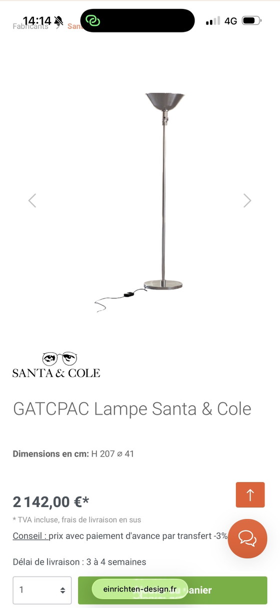 The GATCPAC lamp by Santa & Cole – Floor lights, Metal, Aluminium (photo 5 of 9)