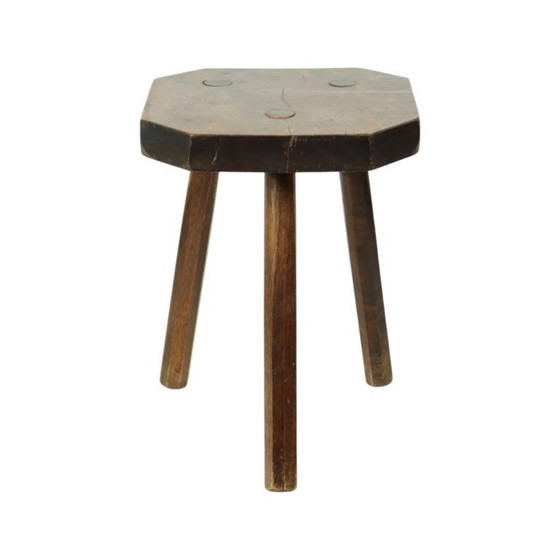 Image 1 of Old Wooden Milk Stool