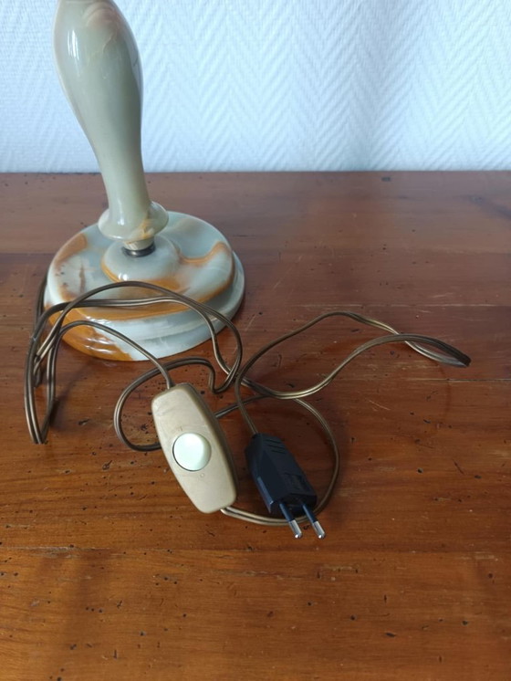 Image 1 of Lampe en onyx 62cm vintage 1970