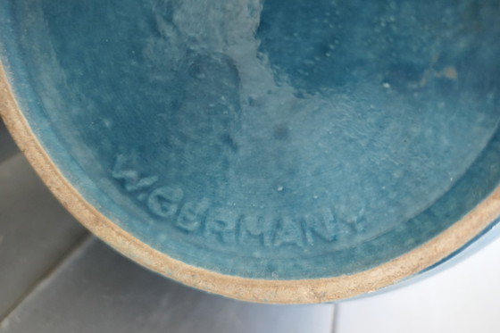 Image 1 of Vintage Scheurich 408 40 Vase W. Germany Turquoise