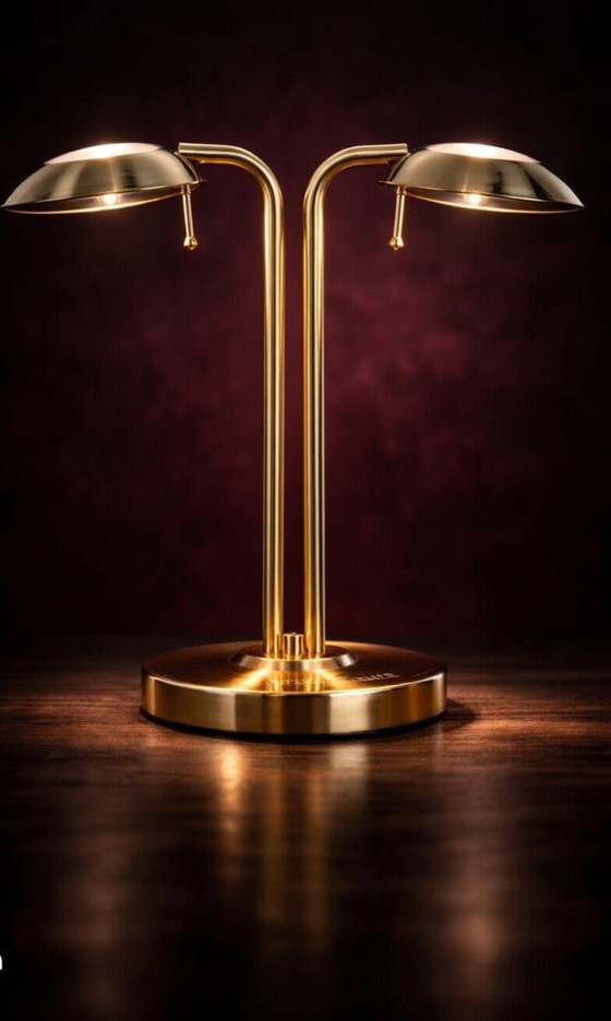 Image 1 of Lampe de table vintage iconique à deux bras, conçue par le célèbre designer néerlandais Jan des Bouvrie