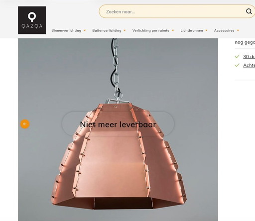 Copper pendant lamp, brand Qazqa