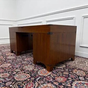 Scrivania da campagna Eichholtz classica inglese, Scrivanie, Legno, Ottone, Marrone, Chesterfield (foto 8 di 20)
