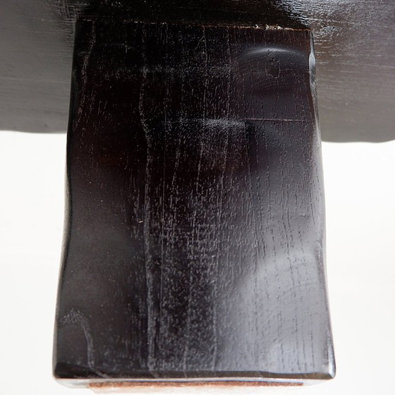 Image 1 of Großer Couchtisch aus schwarzem, gehämmertem Holz