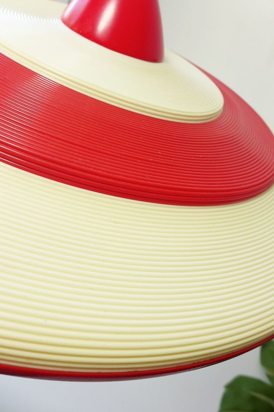 Image 1 of Lampe suspendue vintage style spatial, lampe OVNI vintage années 50, 60, 70, lampe Rotaflex