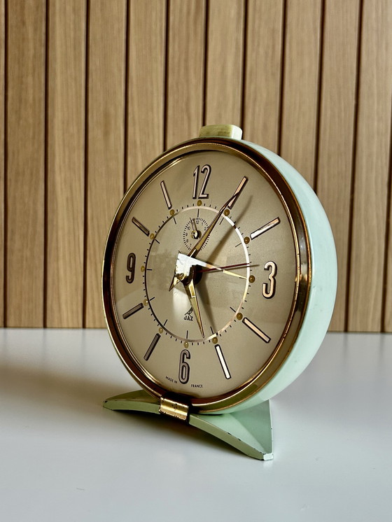 Image 1 of Vintage JAZ wekker mintgroen jaren 60 Frankrijk