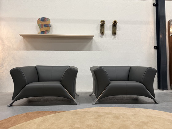Image 1 of 2 Rolf Benz 322 Armchairs Gray Leather
