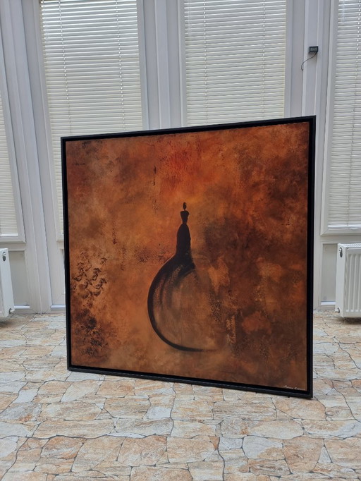 Hedendaags modern schilderij figuratief kunstwerk 100x100 cm