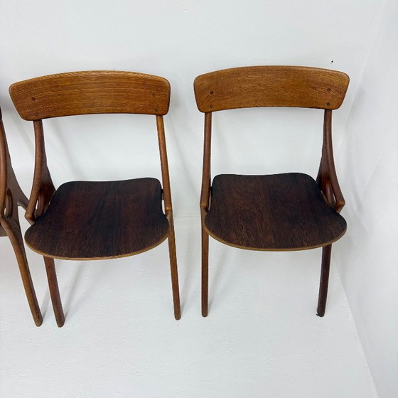 Set of four wooden Dining chairs, Brown, Vintage (photo 5 of 13)