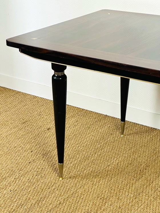 Image 1 of Art Deco eettafel van Macassar ebbenhout, 1940