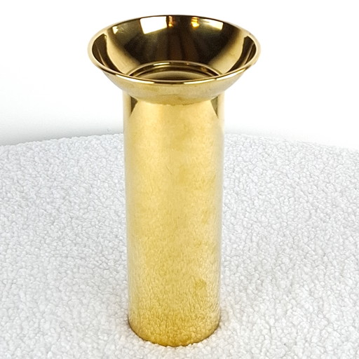 Vintage Messing Pilaar Kandelaar Jaren 70 Deens Design – kandelaars en kaarsen, Brass, Metal
