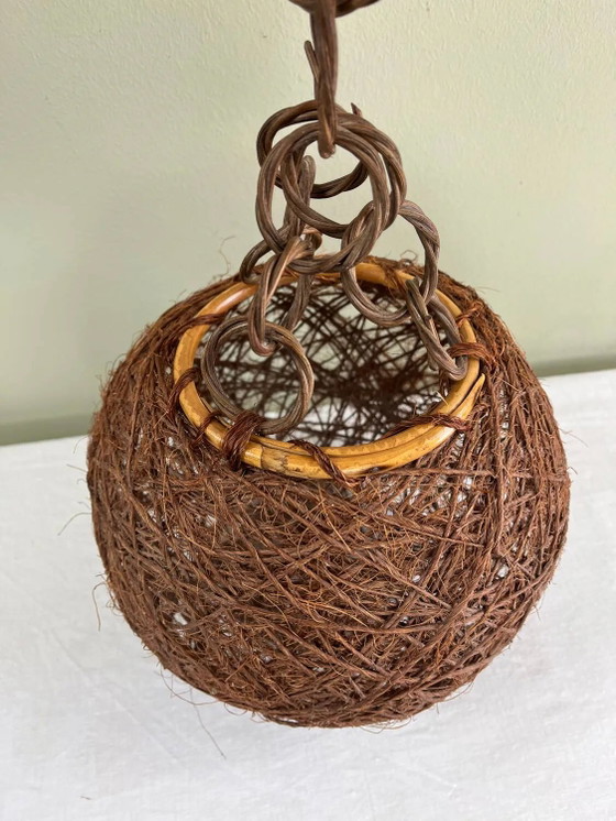 Vintage ball pendant light – Pendant lamps, Wicker, Rattan (photo 4 of 6)