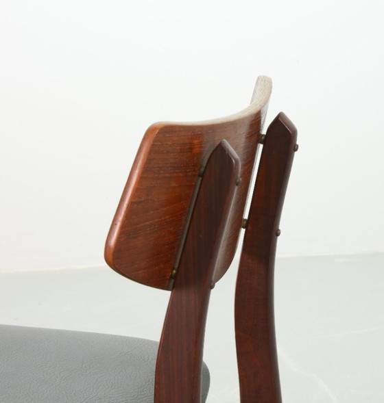Image 1 of Elegante set di 2 sedie da pranzo in legno di teak Webe di Louis van Teeffelen, 1960.