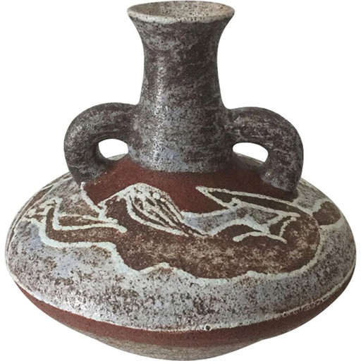 Vase vintage en céramique Siren d'Accolay, 1960
